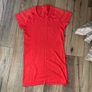 lululemon athletica Bright Red Short-Sleeve Crewneck Top